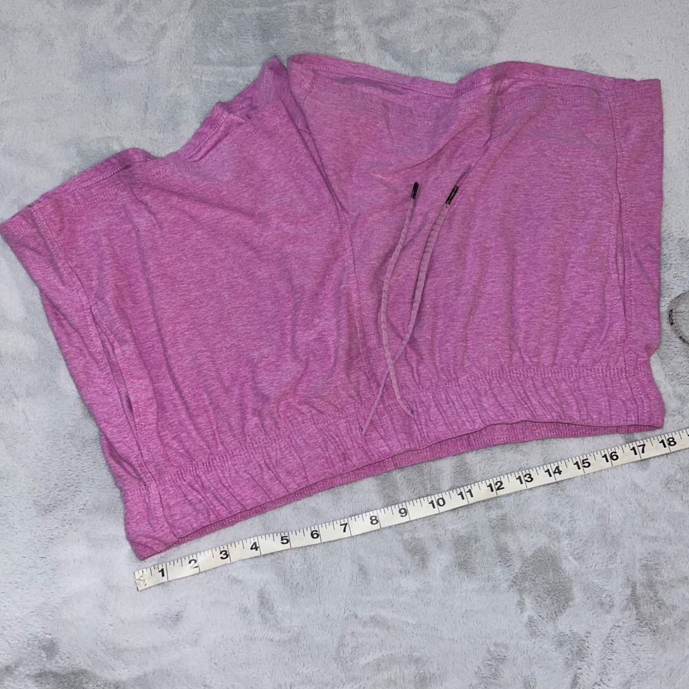 Pink Heathered Knit Lounge Shorts Drawstring NO SIZE TAG Waist Pockets Relaxed - Picture 4 of 5